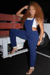 girl in blue pants
