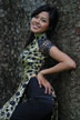 chau at tree trunk