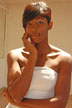 black girl in white dress